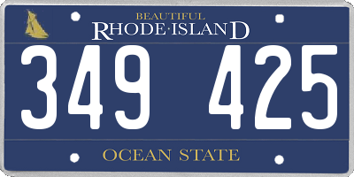 RI license plate 349425