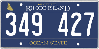 RI license plate 349427
