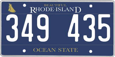 RI license plate 349435