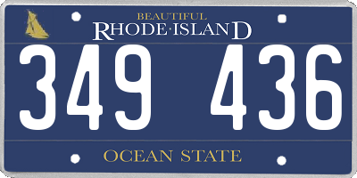 RI license plate 349436