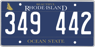 RI license plate 349442