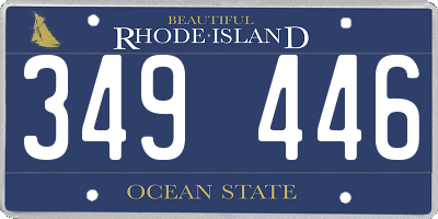 RI license plate 349446