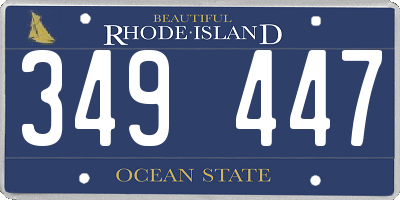 RI license plate 349447