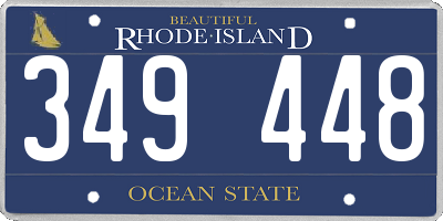 RI license plate 349448