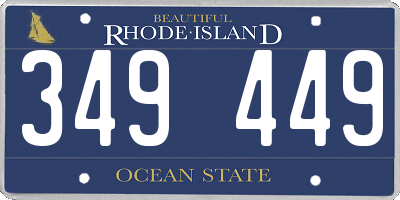 RI license plate 349449