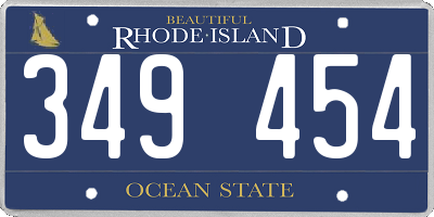 RI license plate 349454