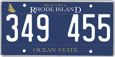 RI license plate 349455