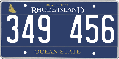 RI license plate 349456