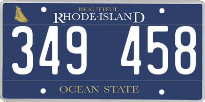 RI license plate 349458