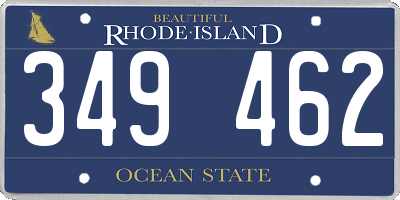 RI license plate 349462