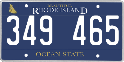 RI license plate 349465