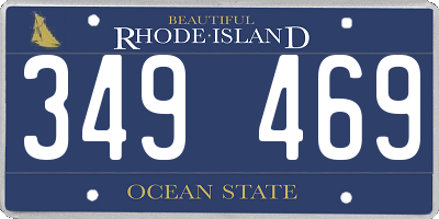 RI license plate 349469