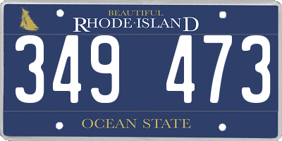 RI license plate 349473