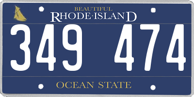 RI license plate 349474