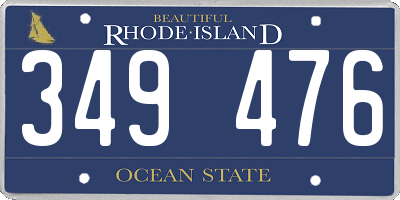 RI license plate 349476