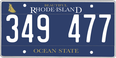 RI license plate 349477
