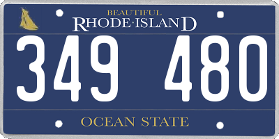 RI license plate 349480