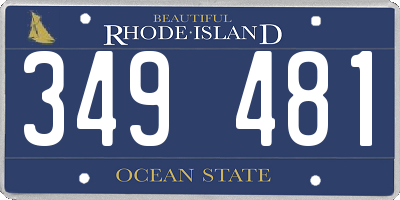 RI license plate 349481