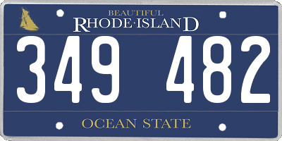 RI license plate 349482