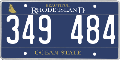 RI license plate 349484