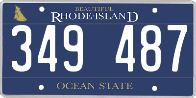 RI license plate 349487