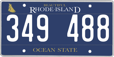 RI license plate 349488
