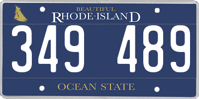 RI license plate 349489