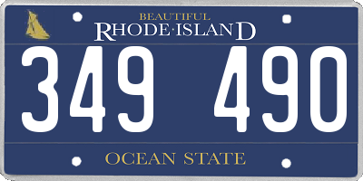 RI license plate 349490
