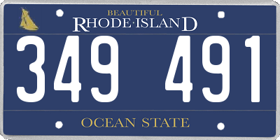 RI license plate 349491