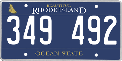 RI license plate 349492