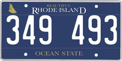 RI license plate 349493