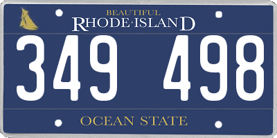 RI license plate 349498