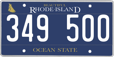 RI license plate 349500