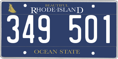 RI license plate 349501