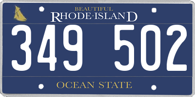 RI license plate 349502