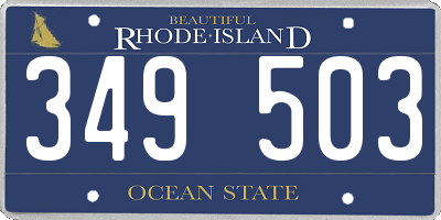 RI license plate 349503