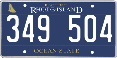 RI license plate 349504