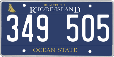 RI license plate 349505