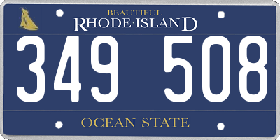 RI license plate 349508