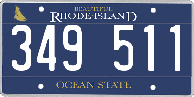 RI license plate 349511