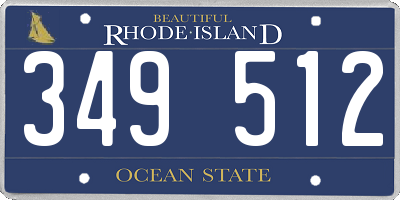 RI license plate 349512