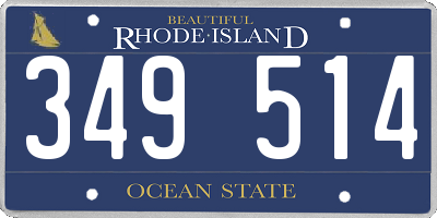 RI license plate 349514