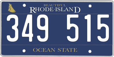 RI license plate 349515