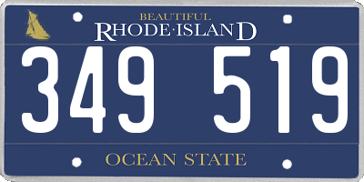 RI license plate 349519