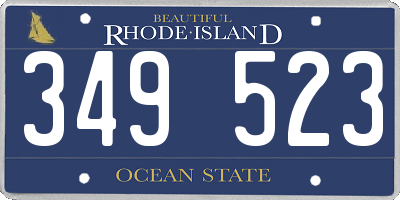 RI license plate 349523