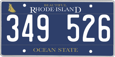 RI license plate 349526