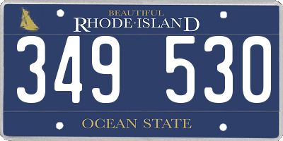 RI license plate 349530