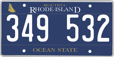 RI license plate 349532