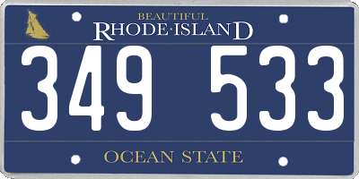 RI license plate 349533