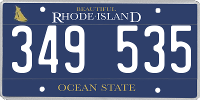 RI license plate 349535